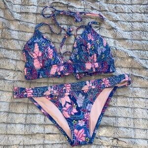 Victoria's Secret Smocked Triangle Bikini Set size large